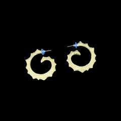 Gold Textured Hoop Earrings