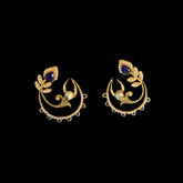 Midnight Blue Crescent Pearl Earrings