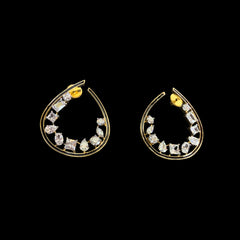 CZ classic Teardrop Earrings With Rhodium Plating