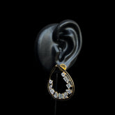 CZ classic Teardrop Earrings With Rhodium Plating