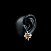 Kundan & Polki Floral Gold Stud Earrings