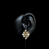 Kundan & Mint Floral Stud Earrings – Timeless Royalty