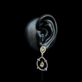 Royal Kundan Teardrop Earrings With 2 Tone– Gold & Diamond Finish