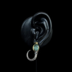 Antique Peacock Styled Aqua Stone Earrings – Mystical Elegance