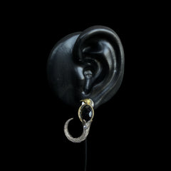 Antique Hook & Black Gemstone Earrings – Edgy & Unique