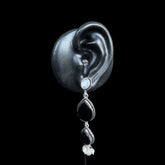 Black Drop Beaded Dangler Earrings