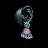 Pink Meenakari Kundan Drop Earrings
