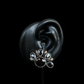 Black Onyx Oxidized Stud Earrings – Bold & Timeless