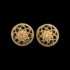 Midnight Bloom Antique Stud Earrings