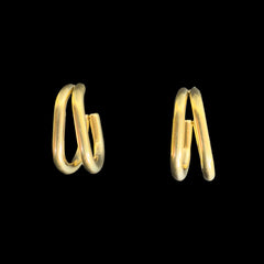 Contemporary Gold-Tone Loop Huggie Earrings