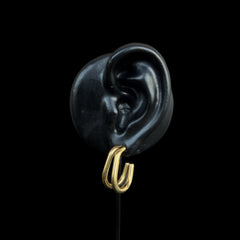 Contemporary Gold-Tone Loop Huggie Earrings