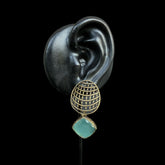 Aqua Blue Statement Earrings – Contemporary Elegance