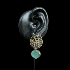 Aqua Blue Statement Earrings – Contemporary Elegance