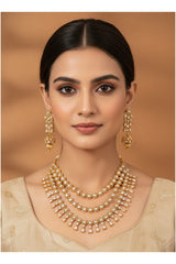 Traditional Antique Mehndi Plated Stone Necklace Set