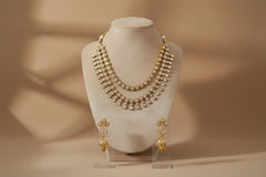 Traditional Antique Mehndi Plated Stone Necklace Set